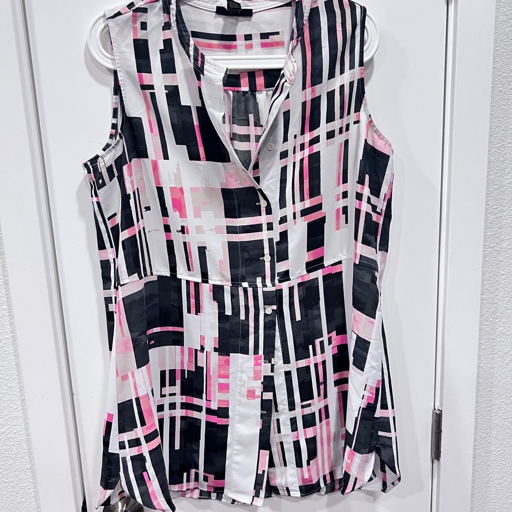 Alfani Women's Sleeveless Top - Black, Pink, White Size 10
